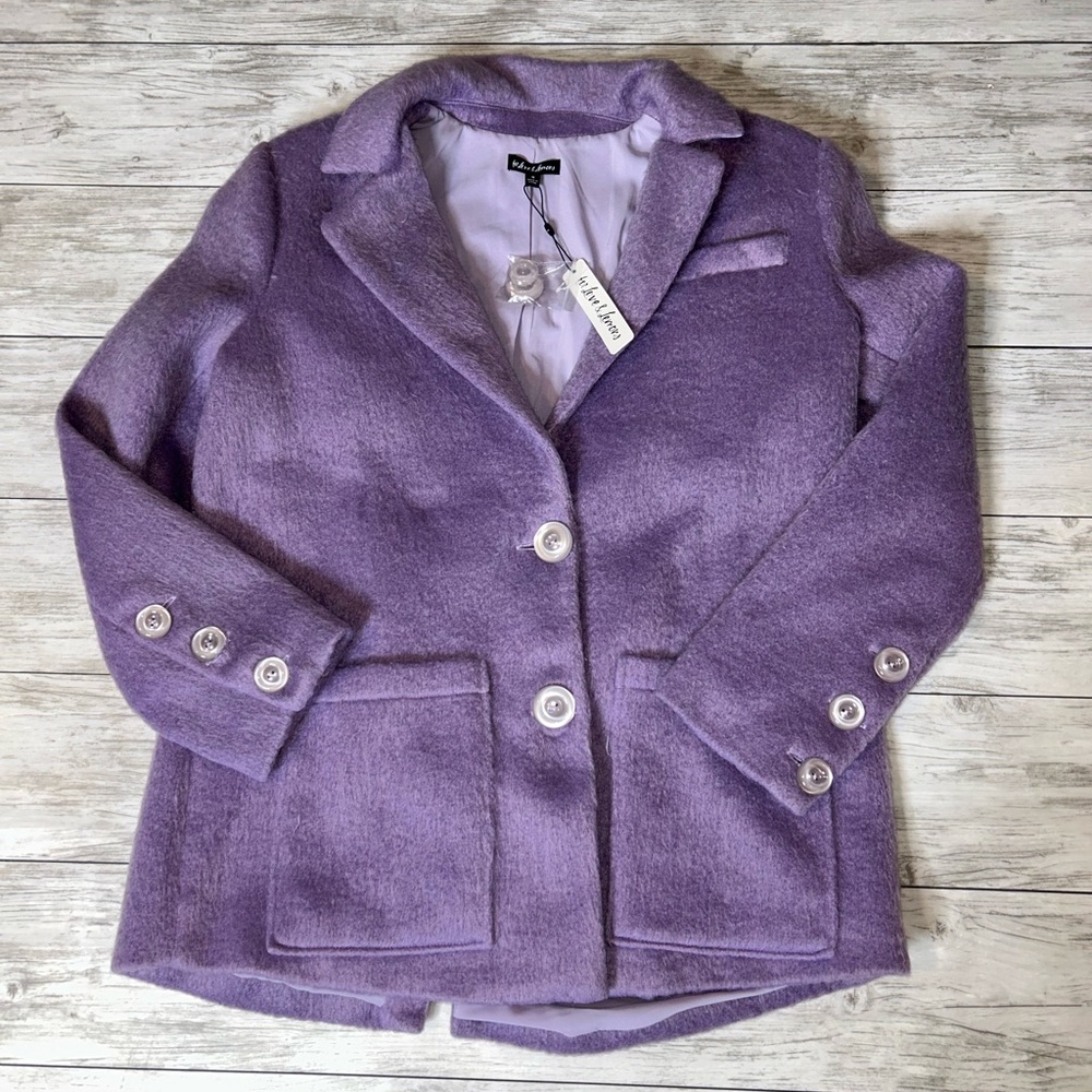 For Love & Lemons Purple Jacket with Button Details Size Medium